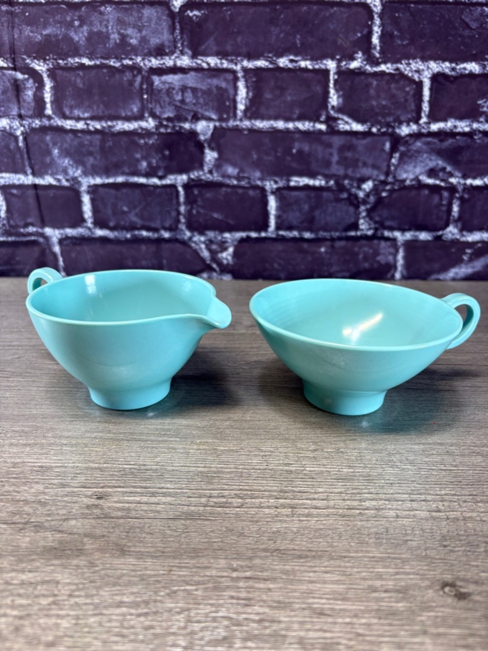 Vintage Melamine  Creamer and Sugar Bowl Set